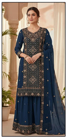 Hoor Tex HF 505 B Heavy Georgette With Zarkan Work Pakistani Suits