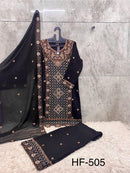 Hoor Tex HF 505 D Heavy Georgette With Zarkan Work Pakistani Suits