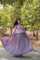 LW-7117 Designer Lavender Peplum Lehenga