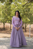 LW-7117 Designer Lavender Peplum Lehenga