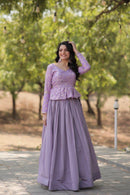 LW-7117 Designer Lavender Peplum Lehenga