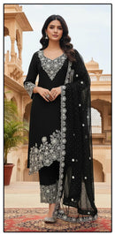 Hoor Tex HF 370 A Heavy Georgette With Zarkan Work Pakistani Suits