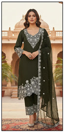 Hoor Tex HF 370 B Heavy Georgette With Zarkan Work Pakistani Suits