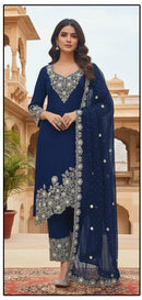 Hoor Tex HF 370 C Heavy Georgette With Zarkan Work Pakistani Suits