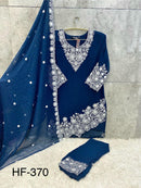 Hoor Tex HF 370 C Heavy Georgette With Zarkan Work Pakistani Suits