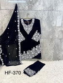 Hoor Tex HF 370 A Heavy Georgette With Zarkan Work Pakistani Suits