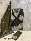 Hoor Tex HF 370 B Heavy Georgette With Zarkan Work Pakistani Suits