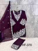 Hoor Tex HF 370 D Heavy Georgette With Zarkan Work Pakistani Suits