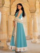 DRS 146 Pastel Aqua Embroidered Work Gown