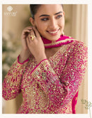 Sayuri 5807 Heritage Rani Pink Heavy Embroidery Work Gown