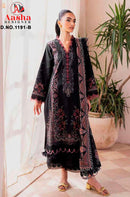 Aasha 1191 B Pure Cotton Printed Embroidery Work Pakistani Suits