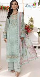 Saniya Trendz Design No 34002 Adan Libaz Pure Cotton Embroidered Work Suits