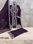 Hoor Tex Hf 486 C Heavy Embroidery Work Pakistani Suits