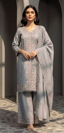 Hoor Tex HF 379 C Luxury Eid Wear Heavy Simar Stitched Pakistani Suit
