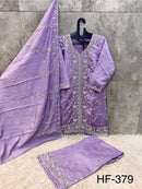 Hoor Tex HF 379 B Luxury Eid Wear Heavy Simar Stitched Pakistani Suit