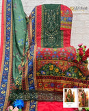 Al Zohaib Az 1334 A Pure Cotton Print With Heavy Embrodairy Patches Work Pakistani Suits