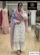 Ziaaz Code 1055 B Vertical Kota Cotton Heavy Work Pakistani Outfits