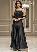 Elegance Sequin Bodice Floor-Length Party Gown