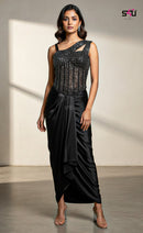 Modern Glam One Shoulder Black Gown