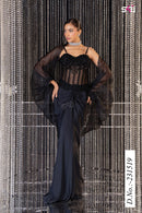 S4U 231519 Black Crystal Embellished Designer Gown
