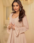 SAYURI 10211 Ethereal Ivory Embroidered Work Jacket & Cowl Palazzo