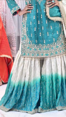 SSR-536 Designer GMY Silk Embroidered Work Sharara Suit