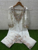 Laxuria Trendz 1611 White Embroidered Pakistani Pakistani Suits