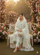 Ziaaz Design 916 Cambric Cotton Embroidery Work Semi Stitched Pakistani Outfit