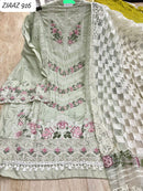 Ziaaz Design 916 Cambric Cotton Embroidery Work Semi Stitched Pakistani Outfit