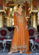 Eba 1926 Heavy Chinnon With Embroidery Work Traditional Suits