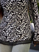 Mannat Clothing Abstract Floral Print Bell-sleeve Top Is Comfy Kurti