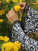 Mannat Clothing Abstract Floral Print Bell-sleeve Top Is Comfy Kurti