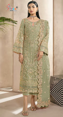 SF 5579 C Chiffon Heavy Embroidery With Hand Khatli Worked Pakistani Suits