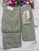 SF 5579 C Chiffon Heavy Embroidery With Hand Khatli Worked Pakistani Suits