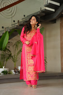 LW 9306 A Designer Embroidered Chinnon Silk Pakistani Suits