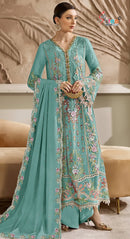 SF 5538 Q Chiffon With Embroidery & Hand Khatli Work Pakistani Suits
