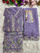 SF 5538 P Chiffon With Embroidery & Hand Khatli Work Pakistani Suits