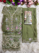 SF 5538 R Chiffon With Embroidery & Hand Khatli Work Pakistani Suits