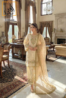 Ai Huda 166 B Pure Jimy Cho With Fully Neck Emboridery Cut Work Pakistani Suits