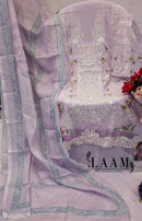 Laam 198 Pure Camric Cotton With Self Embroidery Worked Pakistani Suits