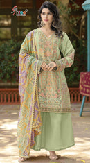 SF 5520 C Heavy Embroidered Work  Chiffon Pakistani Suit