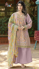 SF 5520 B Heavy Embroidered Work  Chiffon Pakistani Suit