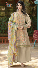 SF 5520 A Heavy Embroidered Work  Chiffon Pakistani Suit