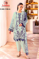 Aasha 1199 A Pure Cotton Print With Patch Embroidery Work Pakistani Suits