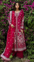 Laam 191 Pure Camric Cotton With Self Embroidery Work Pakistani Suits