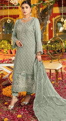 Fepic Rosemeen 1687 C Organza Embroidered With Heavy Handwork Suit