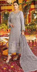 Fepic Rosemeen 1687 D Organza Embroidered With Heavy Handwork Suit