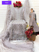 Fepic Rosemeen 1687 D Organza Embroidered With Heavy Handwork Suit