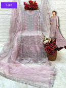 Fepic Rosemeen 1687 B Organza Embroidered With Heavy Handwork Suit