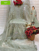 Fepic Rosemeen 1687 C Organza Embroidered With Heavy Handwork Suit